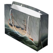 Henri Rousseau - Das Schiff im Tempest Große Geschenktüte (Rückseite Schrägansicht)