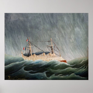Henri Rousseau - Das Schiff im Tempest Poster