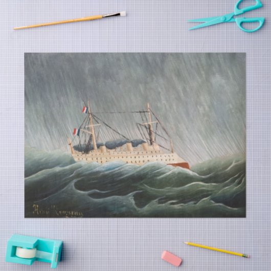Henri Rousseau - Das Schiff im Tempest Seidenpapier (Basteln)
