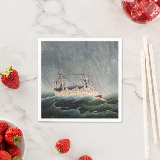 Henri Rousseau - Das Schiff im Tempest Serviette (Beispiel)