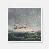 Henri Rousseau - Das Schiff im Tempest Serviette (Vorderseite)