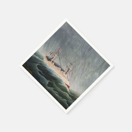 Henri Rousseau - Das Schiff im Tempest Serviette (Ecke)