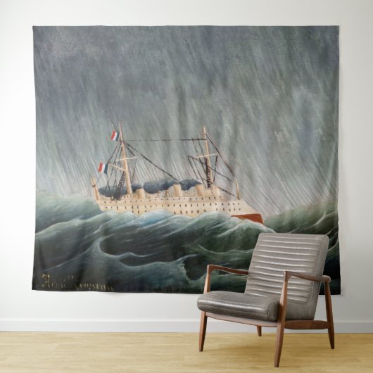 Henri Rousseau - Das Schiff im Tempest Wandteppich (Beispiel (Horizontal))