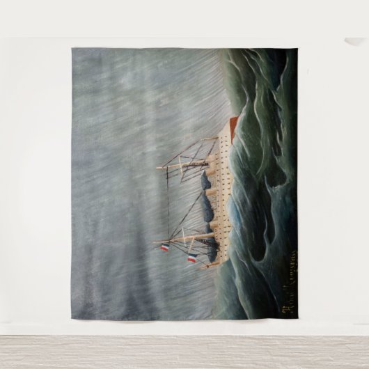 Henri Rousseau - Das Schiff im Tempest Wandteppich (Vorderseite)