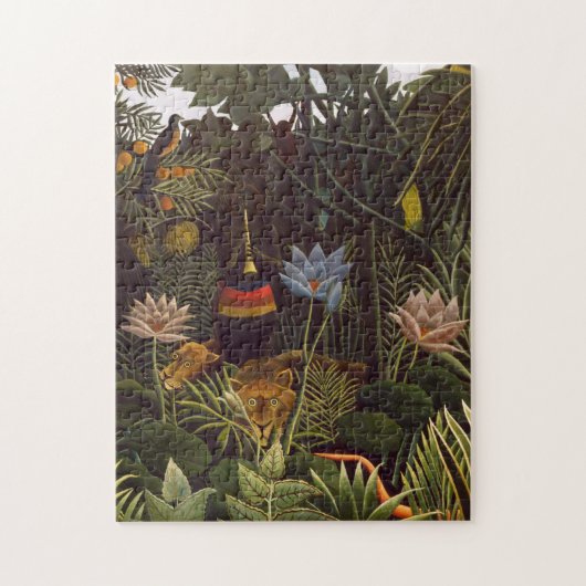 Henri Rousseau das Traumdschungel-Blumen-Malen Puzzle (Vertikal)