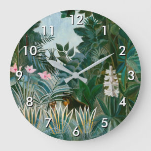 Henri Rousseau - Der Äquatorialdschungel Große Wanduhr