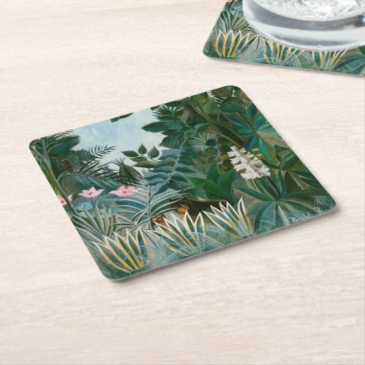 Henri Rousseau - Der Äquatorialdschungel Rechteckiger Pappuntersetzer (angewinkelt)