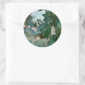 Henri Rousseau - Der Äquatorialdschungel Runder Aufkleber (Tasche)