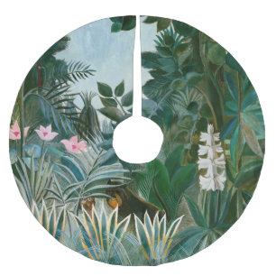Henri Rousseau - Der äquatoriale Dschungel Polyester Weihnachtsbaumdecke