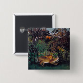 Henri Rousseau - Der hungrige Löwe Button (Vorne & Hinten)