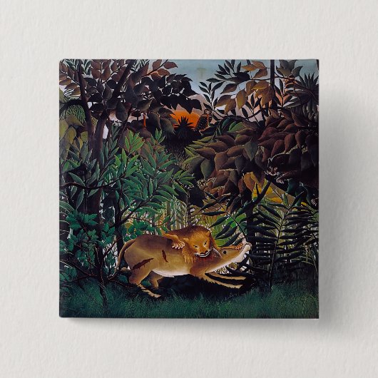 Henri Rousseau - Der hungrige Löwe Button (Vorderseite)
