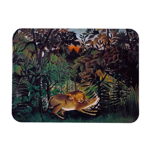 Henri Rousseau - Der hungrige Löwe Magnet (Horizontal)