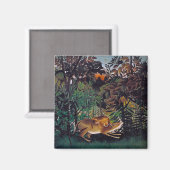 Henri Rousseau - Der hungrige Löwe Magnet (Vorderseite/Rückseite)