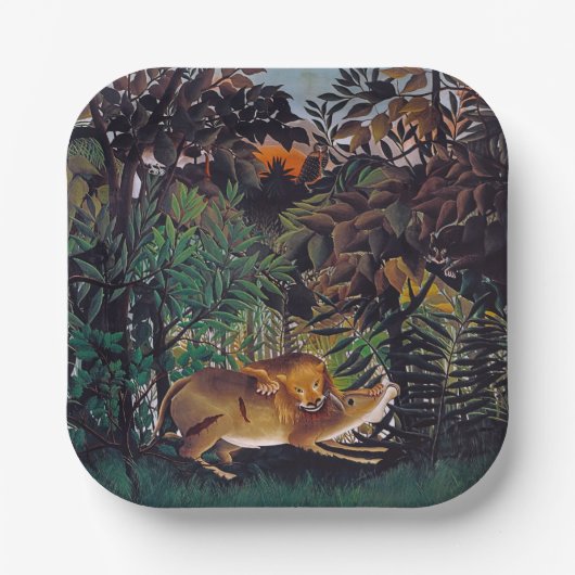 Henri Rousseau - Der hungrige Löwe Pappteller (Vorderseite)