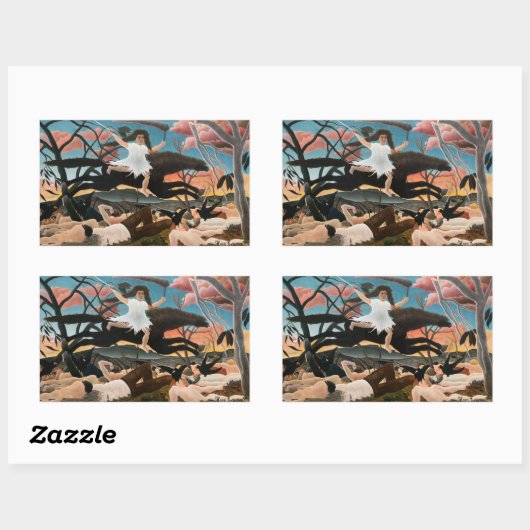 Henri Rousseau - Der Krieg Rechteckiger Aufkleber (Blatt)