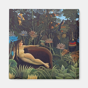 Henri Rousseau Der Traum - Dschungelfrau mit Tiere Magnet