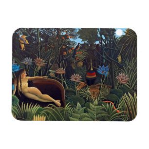 Henri Rousseau Der Traum - Dschungelfrau mit Tiere Magnet