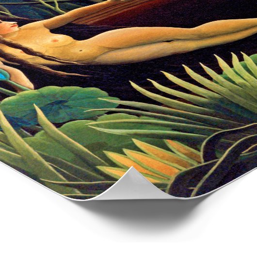 Henri Rousseau Der Traum - Jungle Frauen und Tiere Poster (Ecke)