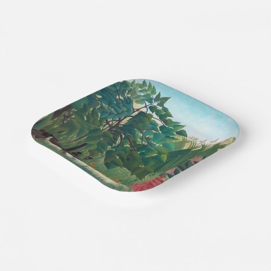 Henri Rousseau - Der Wasserfall Pappteller (Gewinkelt)