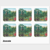 Henri Rousseau - Der Wasserfall Quadratischer Aufkleber (Blatt)