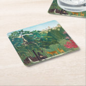 Henri Rousseau - Der Wasserfall Rechteckiger Pappuntersetzer (angewinkelt)