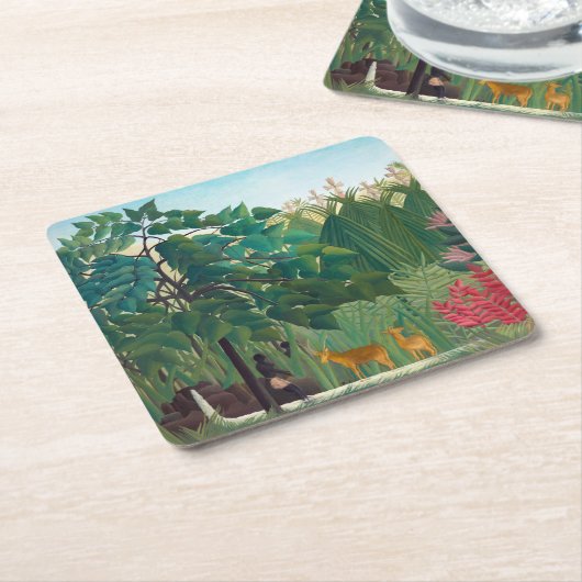 Henri Rousseau - Der Wasserfall Rechteckiger Pappuntersetzer (angewinkelt)