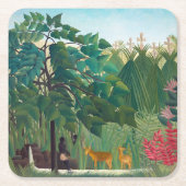 Henri Rousseau - Der Wasserfall Rechteckiger Pappuntersetzer (Vorderseite)