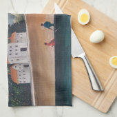 Henri Rousseau - Die Fischer und das Biplane Geschirrtuch (Viertel Falte)