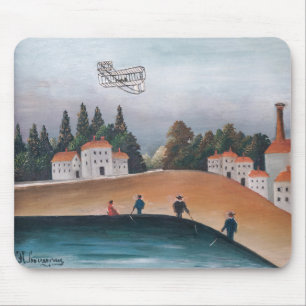 Henri Rousseau - Die Fischer und das Biplane Mousepad