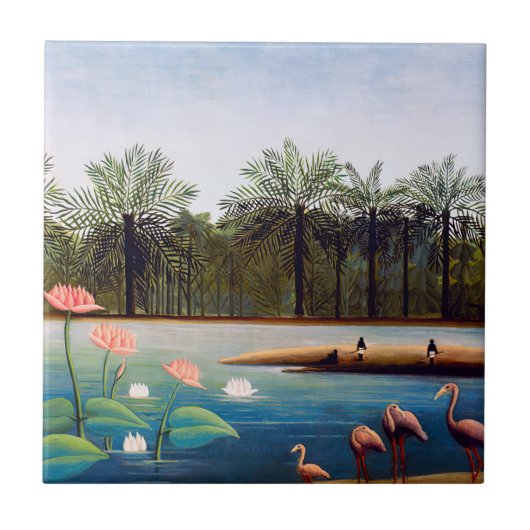 Henri Rousseau - Die Flamingos Fliese (Vorderseite)