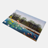 Henri Rousseau - Die Flamingos Fußmatte (Schrägansicht)