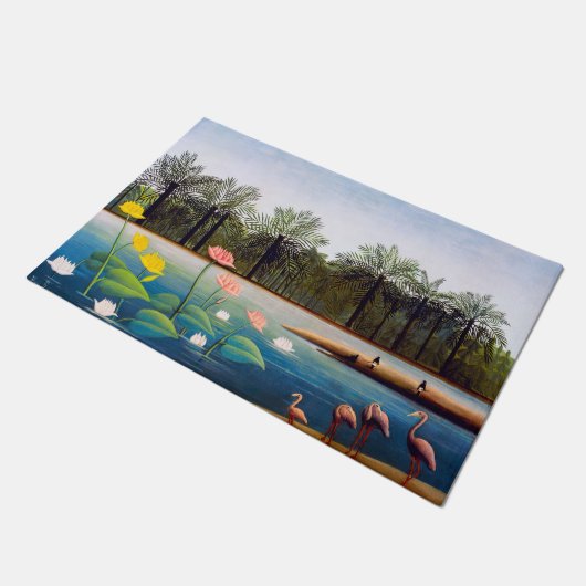 Henri Rousseau - Die Flamingos Fußmatte (Schrägansicht)