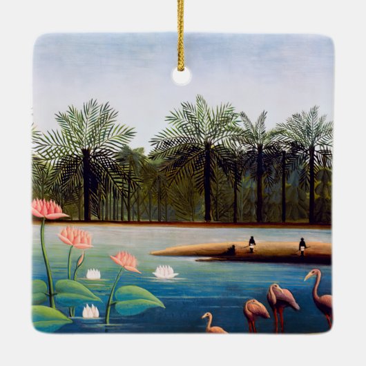 Henri Rousseau - Die Flamingos Keramikornament (Rückseite)