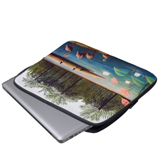Henri Rousseau - Die Flamingos Laptopschutzhülle (Vorne Knopf)