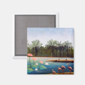 Henri Rousseau - Die Flamingos Magnet (Vorderseite/Rückseite)