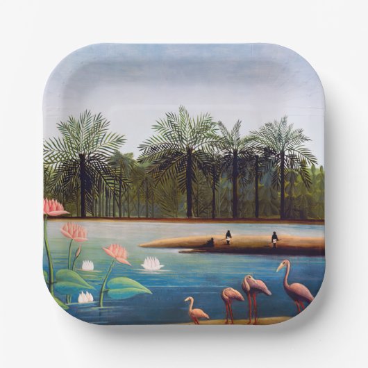 Henri Rousseau - Die Flamingos Pappteller (Vorderseite)