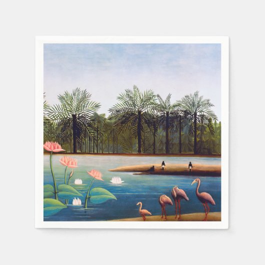 Henri Rousseau - Die Flamingos Serviette (Vorderseite)