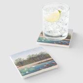 Henri Rousseau - Die Flamingos Steinuntersetzer (Seitenansicht)