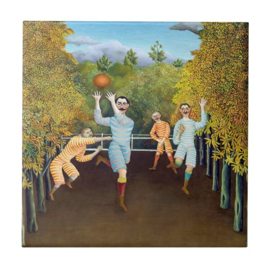 Henri Rousseau - Die Fußballspieler Fliese (Vorderseite)