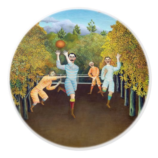 Henri Rousseau - Die Fußballspieler Keramikknauf (Vorderseite)