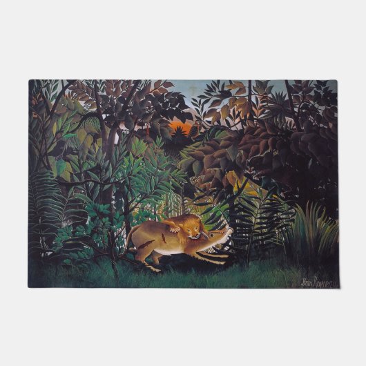 Henri Rousseau - Die Hungersnot Fußmatte (Vorderseite)