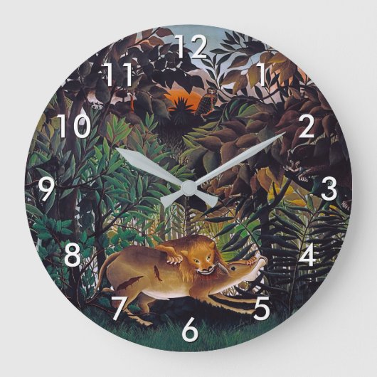 Henri Rousseau - Die Hungersnot Große Wanduhr (Vorderseite)