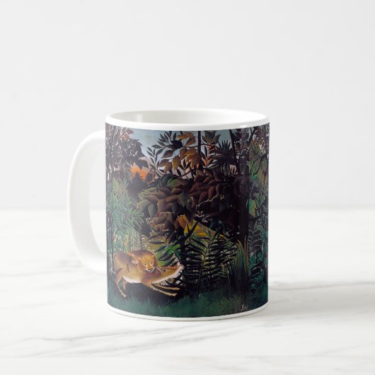 Henri Rousseau - Die Hungersnot Kaffeetasse (Vorderseite Links)