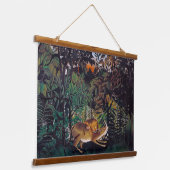 Henri Rousseau - Die Hungersnot Wandteppich Mit Holzrahmen (Gewinkelt)