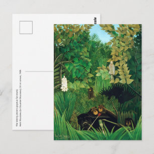 Henri Rousseau - Die lustigen Possenreißer Postkarte