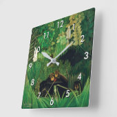 Henri Rousseau - Die Merry Jesters Quadratische Wanduhr (Winkel)