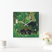 Henri Rousseau - Die Merry Jesters Quadratische Wanduhr (Zuhause)