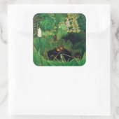 Henri Rousseau - Die Merry Jesters Quadratischer Aufkleber (Tasche)
