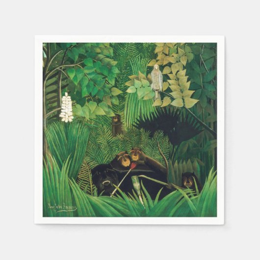 Henri Rousseau - Die Merry Jesters Serviette (Vorderseite)