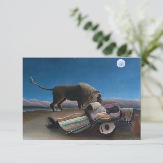 Henri Rousseau - Die schlafende Sinti und Roma Dankeskarte (Stehend Vorderseite)